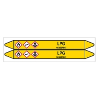 Značení potrubí, LPG,2 ks, 450 × 52 mm